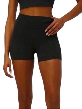 NEW WeWoreWhat Hot Short Solid High Waisted Black Size Small NWT